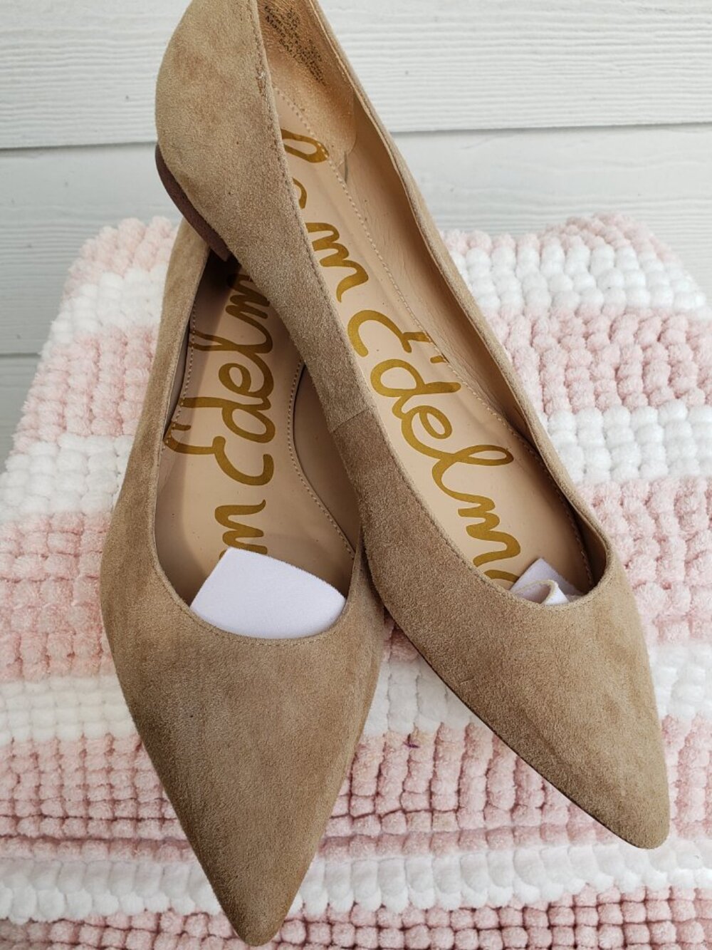 EUC SAM EDELMAN Sally leather flats beach sand beige (9)